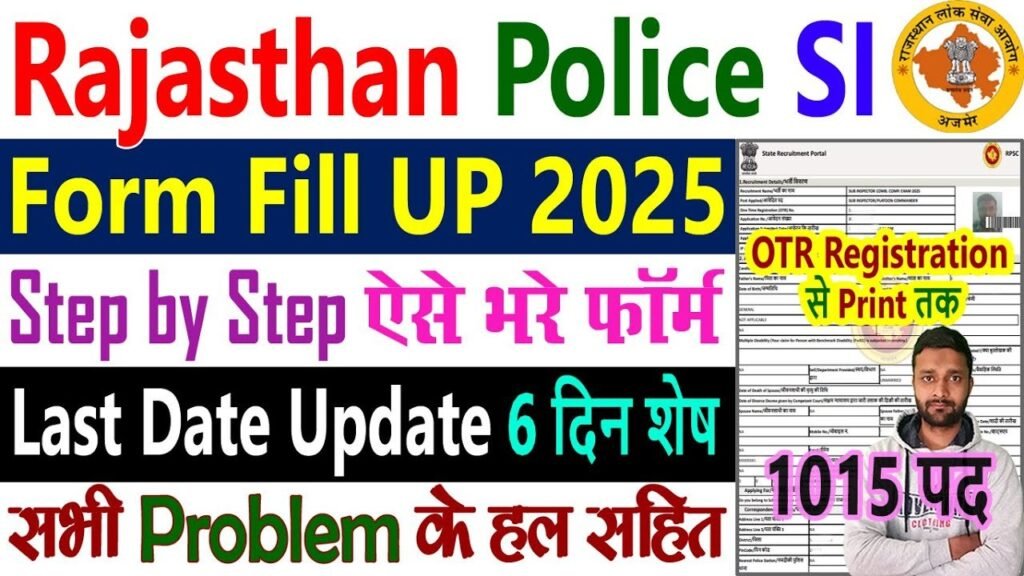 Rajasthan Sub Inspector SI Recruitment 2025