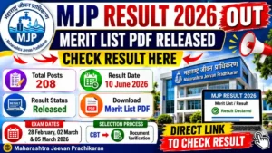 MJP Result 2026, MJP Merit List 2026, Maharashtra Jeevan Pradhikaran Result, MJP JE Result, MJP Recruitment Result, MJP PDF Download, MJP CBT Result, Sarkari Result